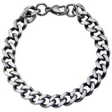 Fully Armed Gunmetal IP Steel Mens Curb Link Bracelet Alt View
