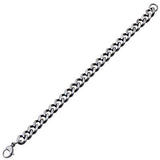 Fully Armed Gunmetal IP Steel Mens Curb Link Bracelet Flat View
