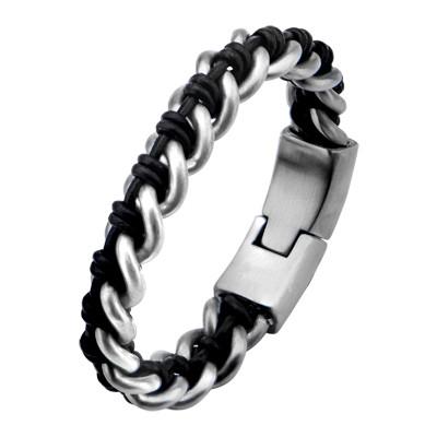Steel and Leather Cord NIXON Heavy Duty Bracelet for Men