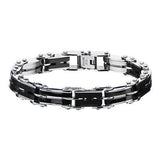 Reversible Bracelet for Men DOUBLE DOWN Black and Steel
