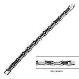 Reversible Bracelet for Men DOUBLE DOWN Black and Steel Flat View