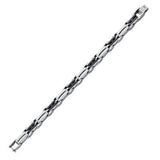 Reversible Bracelet for Men DOUBLE DOWN Black and Steel Flat View