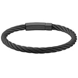 Suspension Black Steel Mens Industrial Cable Bracelet