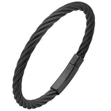 Suspension Black Steel Mens Industrial Cable Bracelet Alt View