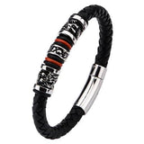 Steel Dragon Bead DROGON BRACELET Black Braided Leather