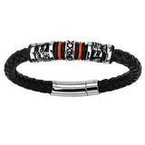 Steel Dragon Bead DROGON BRACELET Black Braided Leather Alt View