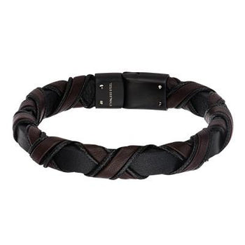 Chocolate Buzz Brown and Black Woven Mens Bracelet