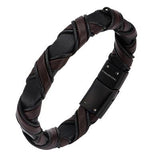 Chocolate Buzz Brown and Black Woven Mens Bracelet Alt View