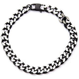 Cutting Edge Black and Natural Steel Flat Edge Curb Bracelet Top View