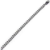 Cutting Edge Black and Natural Steel Flat Edge Curb Bracelet Flat View