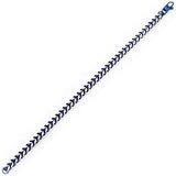 Blue Edge Natural and Blue Steel Mens Franco Link Bracelet Flat View