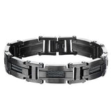 Blade Sharp Gunmetal Stainless Steel Mens Bracelet