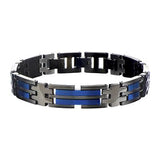 Metallic Blue AVALANCHE BRACELET for Men in Black Steel