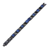 Metallic Blue AVALANCHE BRACELET for Men in Black Steel Flat View