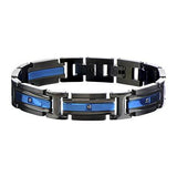 Metallic Blue and Black Steel GLACIER BRACELET for Men