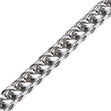 Italian Ice Four-Cornered Franco Link Chain Steel Bracelet Close-up