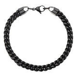 Italian Ice Black Four-Cornered Franco Chain Steel Bracelet Alt View
