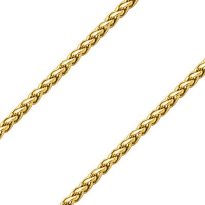 Excellence Wheat Link Mens Gold Stainless Steel Necklace