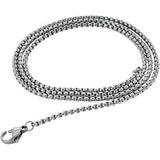 Box Chain Thin Width Steel Mens Box Link Necklace Chain