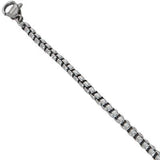 Box Chain Medium Width Steel Mens Box Link Necklace Chain Flat View