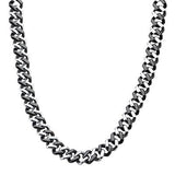 BLACKJACK CHAIN Black and Steel Curb Link Mens Necklace Alt View