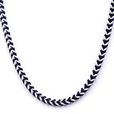 Blue Edge Natural and Blue Steel Mens Franco Link Chain
