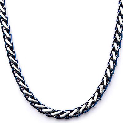 Blue Edge Natural and Blue Steel Mens Franco Link Chain