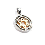 Circle of Faith Star of David Gold Steel Necklace Pendant