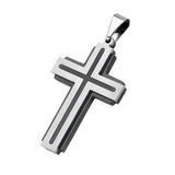 Black and Steel DIOCESE CROSS Layered Mens Cross