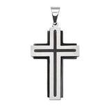Black and Steel DIOCESE CROSS Layered Mens Cross Front View