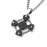 Iron Celtic Cross Steel Cable Black Steel Mens Necklace