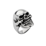 Grin Reaper Mens Large Stainless Steel Skull Ring Alt View
