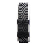 Hex Pattern Carbon Graphite Mens Stainless Steel Ring Side View