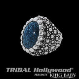 Spotted Turquoise Silver Mens Ring by King Baby 3