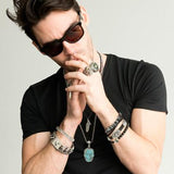 Spotted Turquoise Silver Mens Ring by King Baby Lifestyle 2