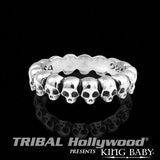 INFINITY SKULL RING King Baby Mens Sterling Silver Ring Band | Tribal Hollywood