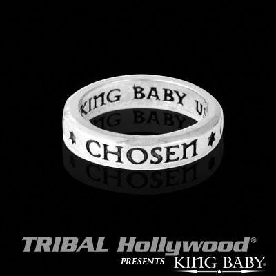 Chosen Stackable Sterling Silver Mens Ring by King Baby