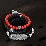 King Baby Raven Collection Feather and Claw Bead Bracelets