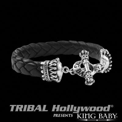 King Baby Large Handcuff Clasp Silver Bracelet