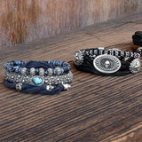 King Baby Bracelets Silver Bead and Leather Bracelets 1