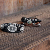 King Baby Bracelets Silver Bead and Leather Bracelets 2