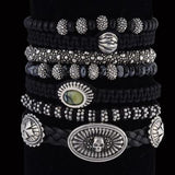 King Baby Bracelets Silver Bead and Leather Bracelets 4