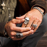 JET BAROQUE SKULL RING Black and Silver King Baby Mens Ring Lifestyle 2
