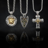 Konstantino Open Cross Shield Silver Mens Necklace Pendant with Konstantino Silver Pendant and Chain Necklaces