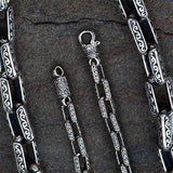 Konstantino Greek Rectangular Sterling Silver Mens Necklace Group 