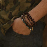 Ettika Man Enlighten Bodhi Seed Brass Discs Bead Bracelet Lifestyle 2