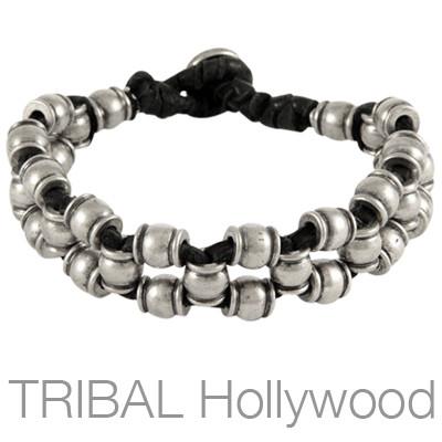 Ettika Man Napa Valley Silver Mens Wine Barrel Bead Bracelet