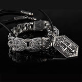 Konstantino Poseidon Trident Shield Mens Necklace Pendant with Poseidon Anchor Bracelet