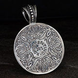 Konstantino Greek Lion Mask Silver Mens Necklace Pendant Reverse Side