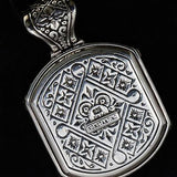 Konstantino 3D Black Onyx Cross Silver Mens Necklace Pendant Reverse Side